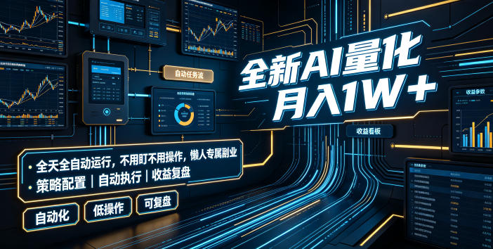 全新AI量化月入1W+,全天全自动运行,不用盯不用操作,懒人专属副业!【揭秘】-悟空知识星球