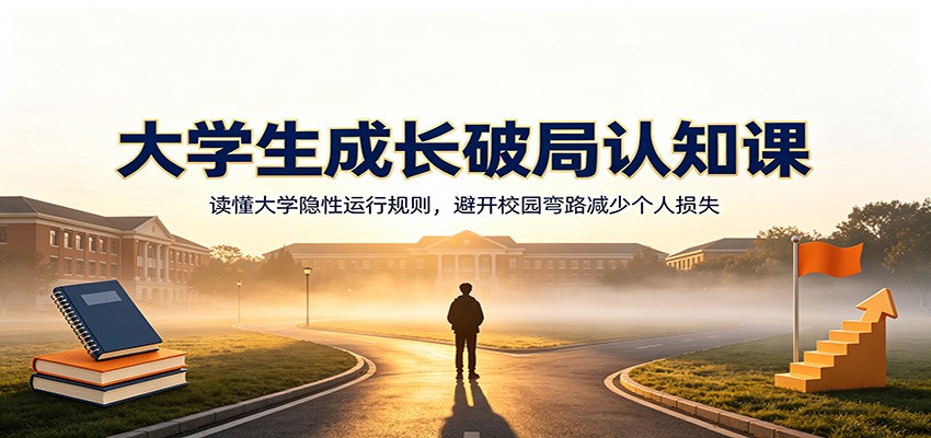 大学生成长破局认知课:读懂大学隐性运行规则,避开校园弯路减少个人损失-悟空知识星球