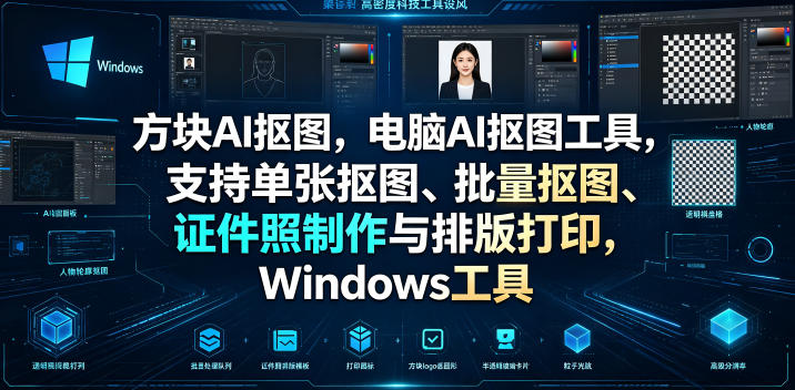 方块AI抠图，电脑AI抠图工具，支持单张抠图、批量抠图、证件照制作与排版打印，Windows工具-悟空知识星球