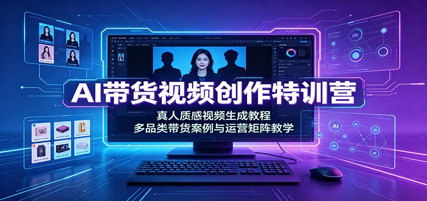 AI带货视频创作特训营:真人质感视频生成教程,多品类带货案例与运营矩阵教学-悟空知识星球
