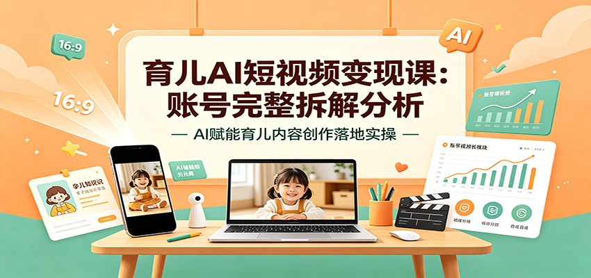 育儿AI短视频变现课:账号完整拆解分析,AI赋能育儿内容创作落地实操-悟空知识星球