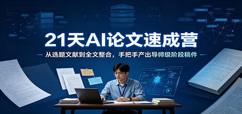 21天AI论文速成营：从选题文献到全文整合，手把手产出导师级阶段稿件-悟空知识星球