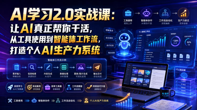 AI学习2.0实战课:让AI真正帮你干活,从工具使用到智能体工作流,打造个人AI生产力系统-悟空知识星球