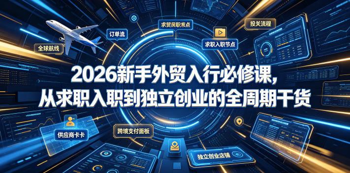 2026新手外贸入行必修课,从求职入职到独立创业的全周期干货-悟空知识星球