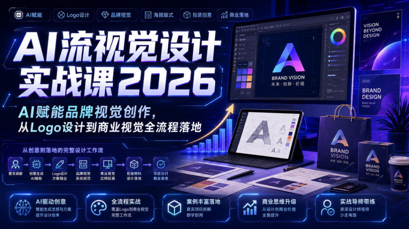 AI流视觉设计实战课2026:AI赋能品牌视觉创作,从Logo设计到商业视觉全流程落地-悟空知识星球