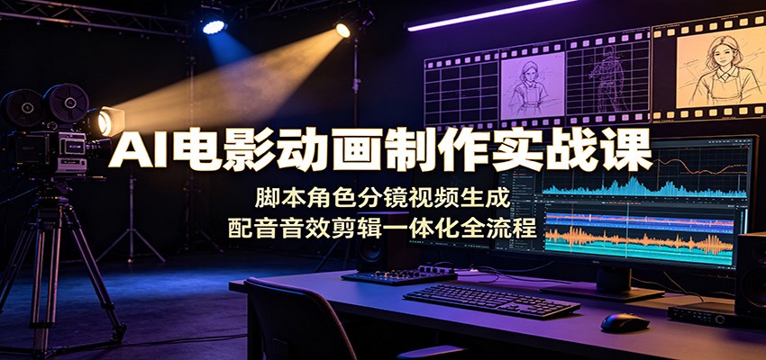 AI电影动画制作实战课：脚本角色分镜视频生成，配音音效剪辑一体化全流程-悟空知识星球