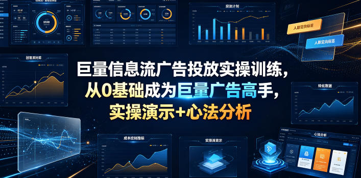 巨量信息流广告投放实操训练,从0基础成为巨量广告高手,实操演示+心法分析-悟空知识星球