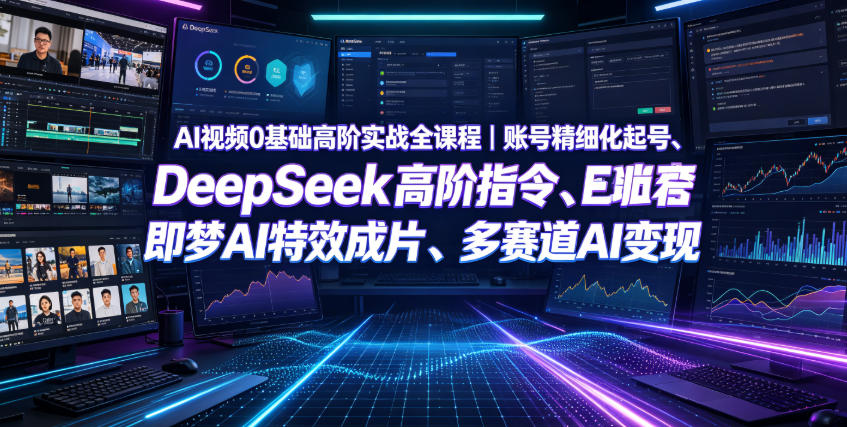 AI视频0基础高阶实战全课程|账号精细化起号、DeepSeek高阶指令、即梦AI特效成片、多赛道AI短视频量产变现-悟空知识星球