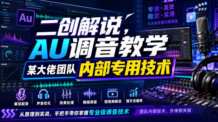 二创解说AU调音教学,某大佬团队内部专用技术-悟空知识星球