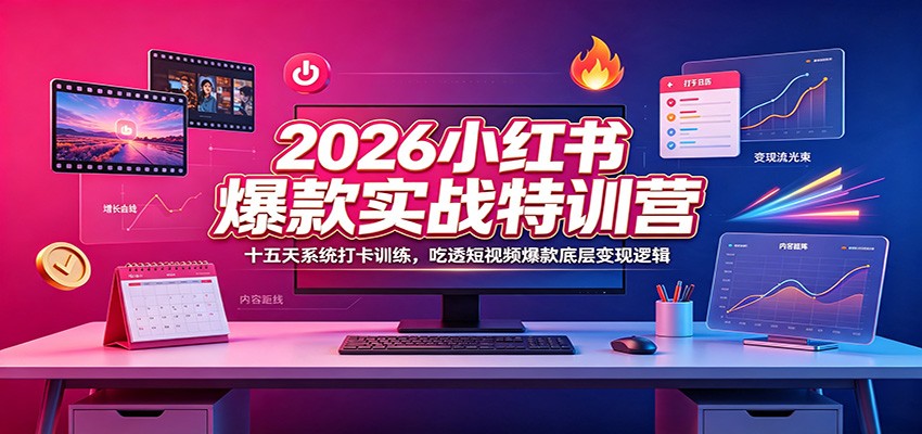 2026小红书爆款实战特训营:十五天系统打卡训练,吃透短视频爆款底层变现逻辑-悟空知识星球
