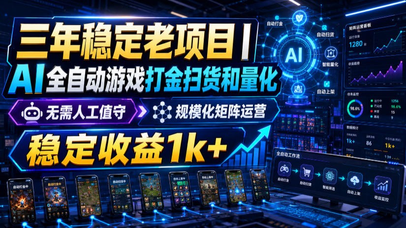 稳定三年的海外游戏全自动搬砖玩法,日入千元,无脑操作!-悟空知识星球