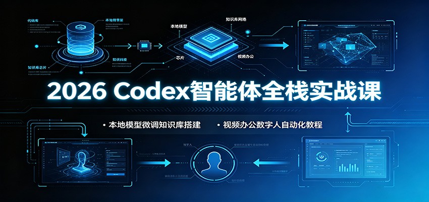 2026 Codex智能体全栈实战课：本地模型微调知识库搭建，视频办公数字人自动化教程-悟空知识星球