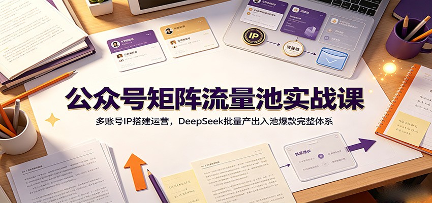 公众号矩阵流量池实战课：多账号IP搭建运营，DeepSeek批量产出入池爆款完整体系-悟空知识星球