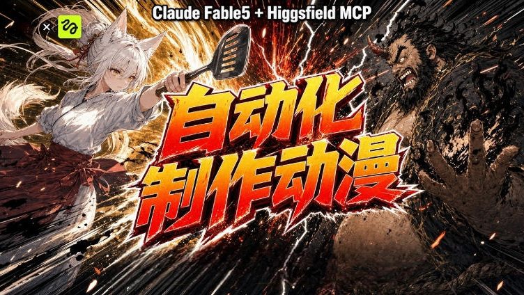 AI自动化动漫制作!Claude Fable 5接入Higgsfield MCP,直接生成完整创意内容-悟空知识星球