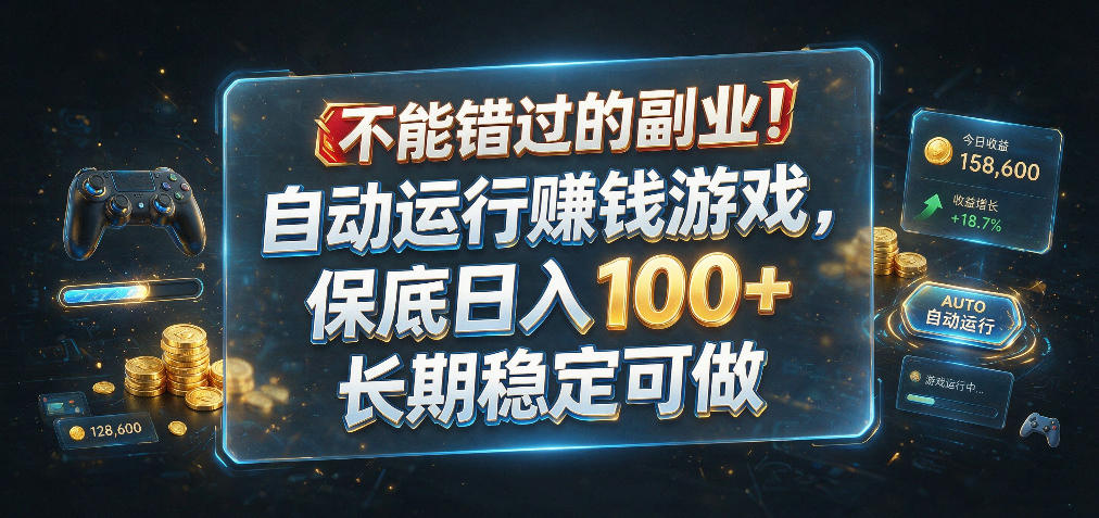 不能错过的副业!自动运行賺钱游戏,保底日入100+,长期稳定可做【揭秘】-悟空知识星球