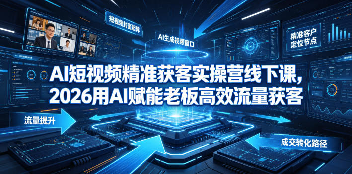 AI短视频精准获客实操营6月10-14号线下课，2026用AI赋能老板高效流量获客-悟空知识星球
