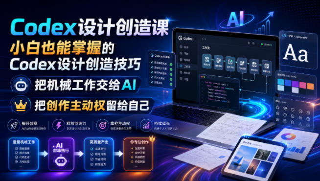 Codex设计创造课,小白也能掌握的Codex设计创造技巧,把机械工作交给AI,把创作主动权留给自己-悟空知识星球