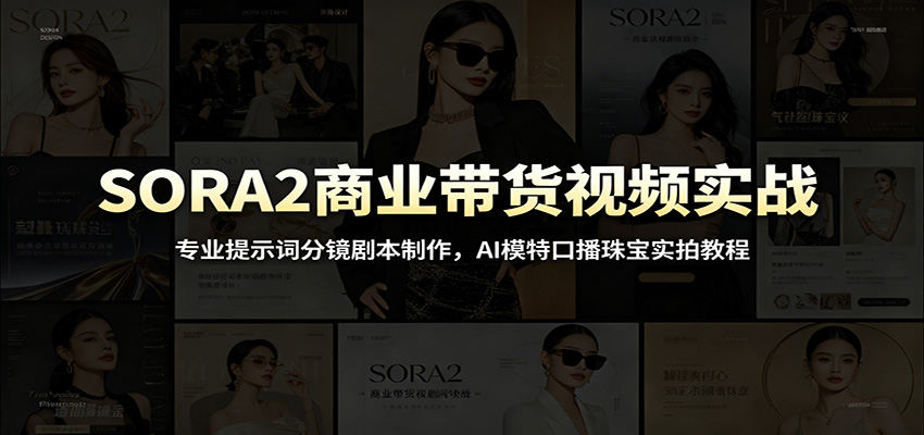SORA2商业带货视频实战:专业提示词分镜剧本制作,AI模特口播珠宝实拍教程-悟空知识星球