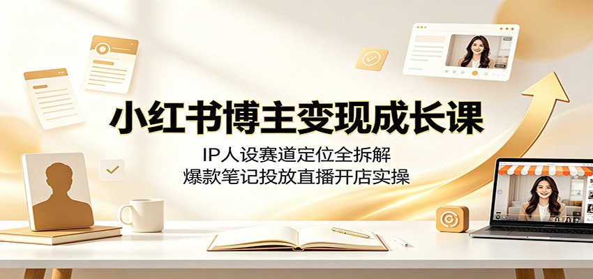 小红书博主变现成长课：IP人设赛道定位全拆解，爆款笔记投放直播开店实操-悟空知识星球