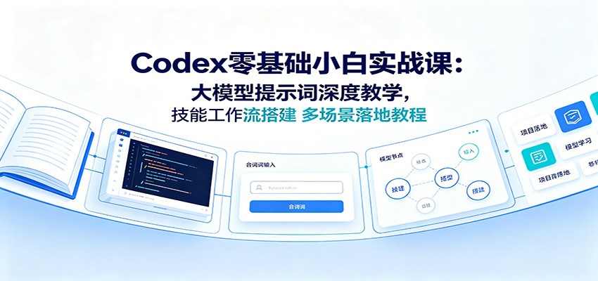 Codex零基础小白实战课:大模型提示词深度教学,技能工作流搭建多场景落地教程-悟空知识星球