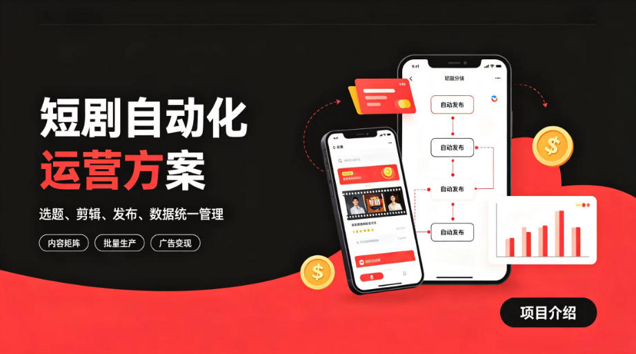 快手全自动短剧矩阵项目|自动化分发,流量持续变现【揭秘】-悟空知识星球