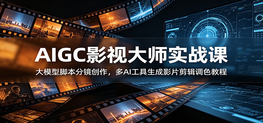 AIGC影视大师实战课:大模型脚本分镜创作,多AI工具生成影片剪辑调色教程-悟空知识星球