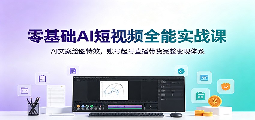 零基础AI短视频全能实战课:AI文案绘图特效,账号起号直播带货完整变现体系-悟空知识星球