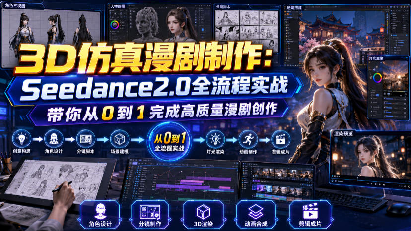 3D仿真漫剧制作:Seedance2.0全流程实战,带你从0到1完成高质量漫剧创作-悟空知识星球