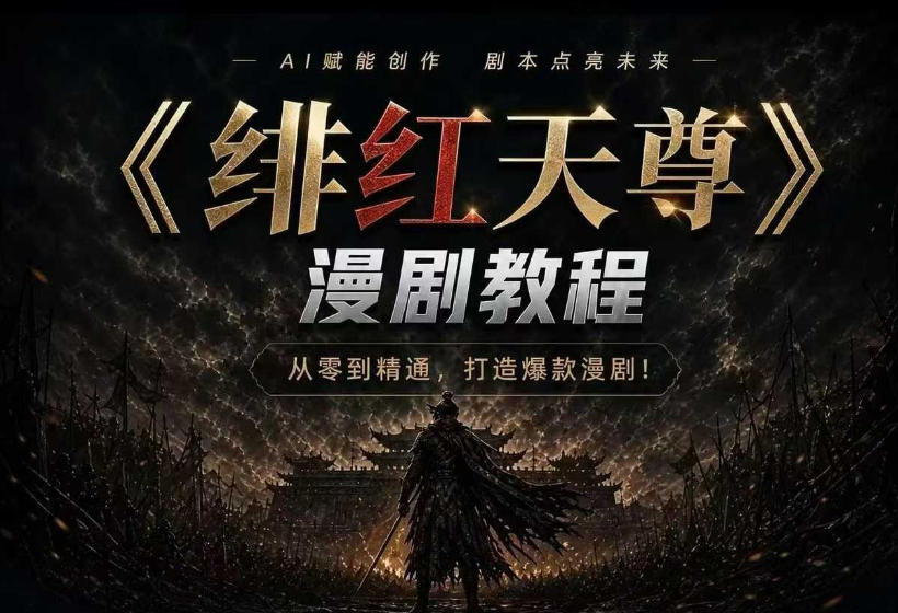 绯红天尊AI漫剧系统教程|从零入门到精通,工具运用+剧本创作+爆款逻辑+提示词素材+镜头剪辑,全套爆款漫剧落地实战课-悟空知识星球