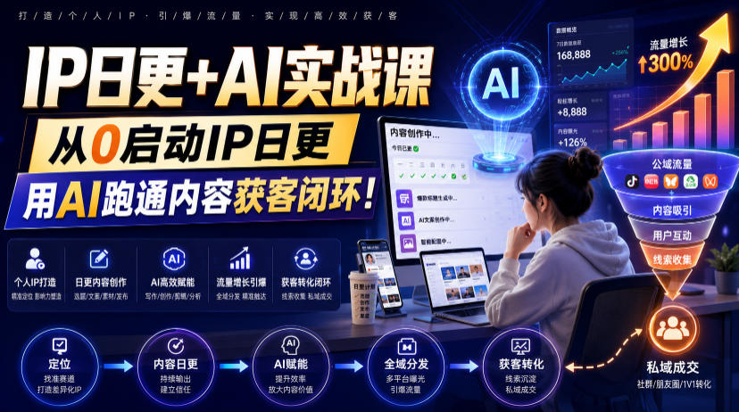 IP日更+AI实战课，从0启动IP日更，IP置顶视频制作+100条选题库搭建+10条日更规划，用AI跑通内容获客闭环!-悟空知识星球