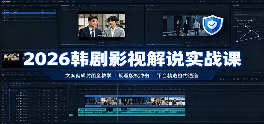2026韩剧影视解说实战课：文案剪辑封面全教学，规避版权冲击平台精选签约通道-悟空知识星球