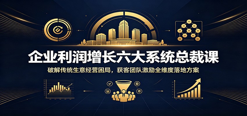 企业利润增长六大系统总裁课：破解传统生意经营困局，获客团队激励全维度落地方案-悟空知识星球