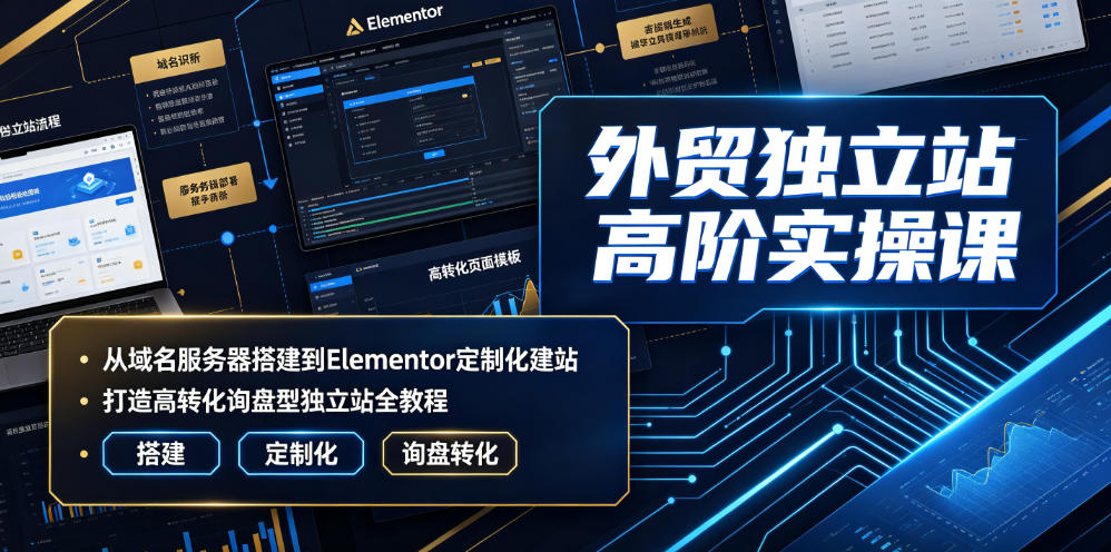 外贸独立站高阶实操课｜从域名服务器搭建到Elementor定制化建站，打造高转化询盘型独立站全教程-悟空知识星球