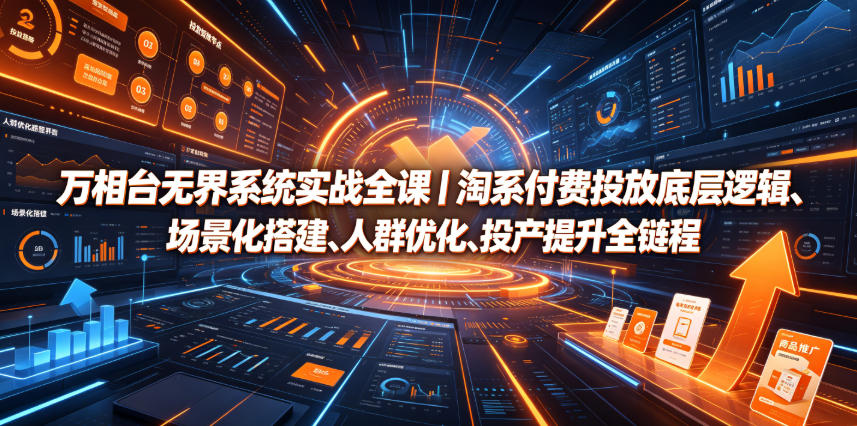 万相台无界系统实战全课｜淘系付费投放底层逻辑、场景化搭建、人群优化、投产提升全链路运营教程-悟空知识星球