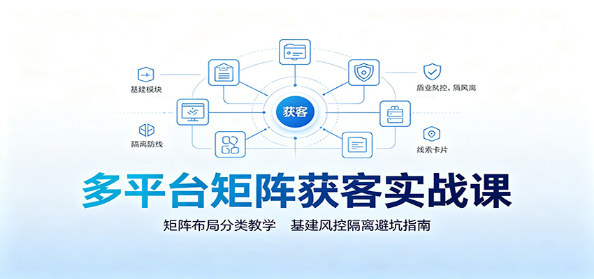 多平台矩阵获客实战课:矩阵布局分类教学,基建风控隔离避坑指南-悟空知识星球