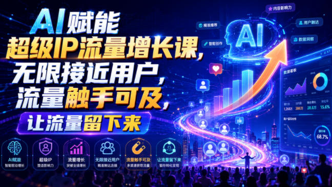 AI赋能超级IP流量增长课，无限接近用户，流量触手可及，让流量留下来-悟空知识星球