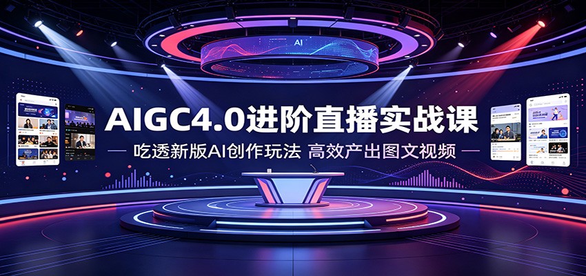 AIGC4.0进阶直播实战课:吃透新版AI创作玩法,高效产出图文视频-悟空知识星球