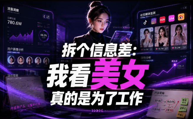 【理直气壮】我给看美女找了一个非常恰当的理由,信息差项目-悟空知识星球