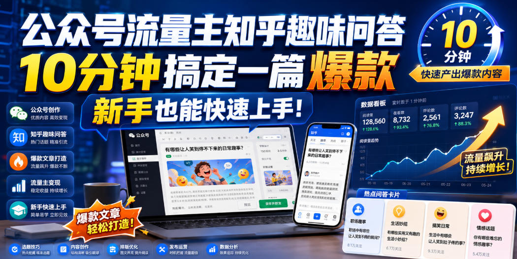 公众号流量主知乎趣味问答,10分钟搞定一篇爆款,新手也能快速上手!-悟空知识星球