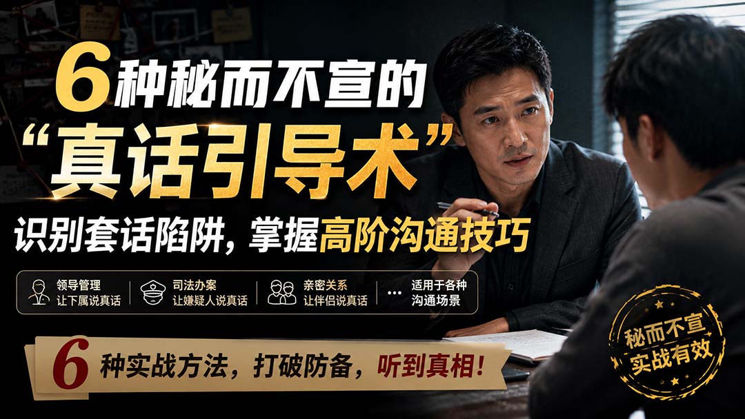 (20113期)付费文章:6种秘而不宣的“真话引导术”识别套话陷阱,掌握高阶沟通技巧-悟空知识星球