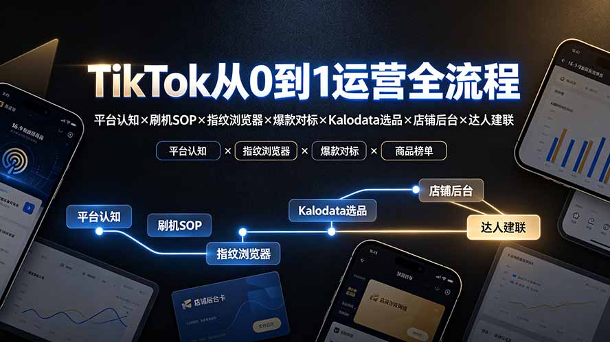 （19823期）TikTok从0到1运营全流程-更新：平台认知×刷机SOP×指纹浏览器×爆款对标×Kalodata选品×店铺后台×达人建联-悟空知识星球