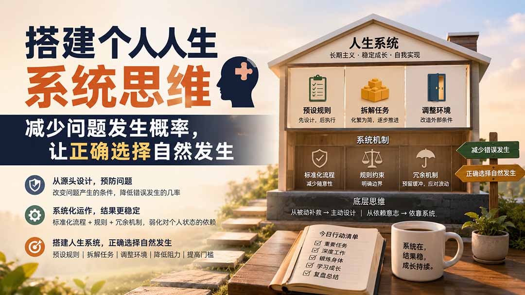 （19985期）付费文章：搭建个人人生系统思维：减少问题发生概率，让正确选择自然发生-悟空知识星球