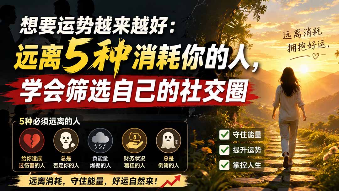 (19965期)付费文章:想要运势越来越好:远离5种消耗你的人,学会筛选自己的社交圈-悟空知识星球