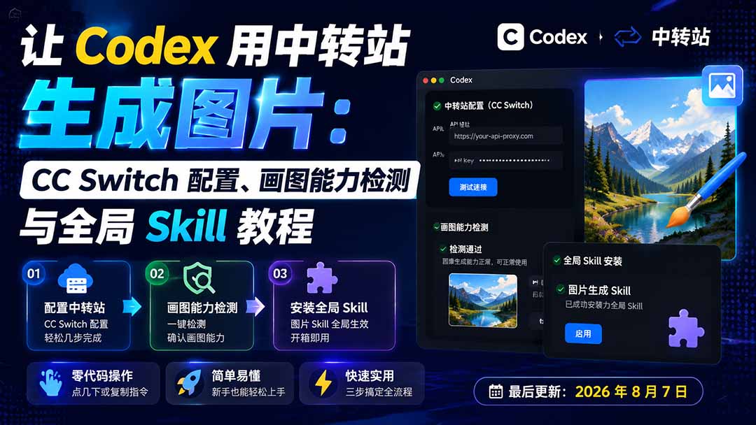 (19777期)让 Codex 用中转站生成图片:CC Switch 配置、画图能力检测与全局 Skill 教程-悟空知识星球