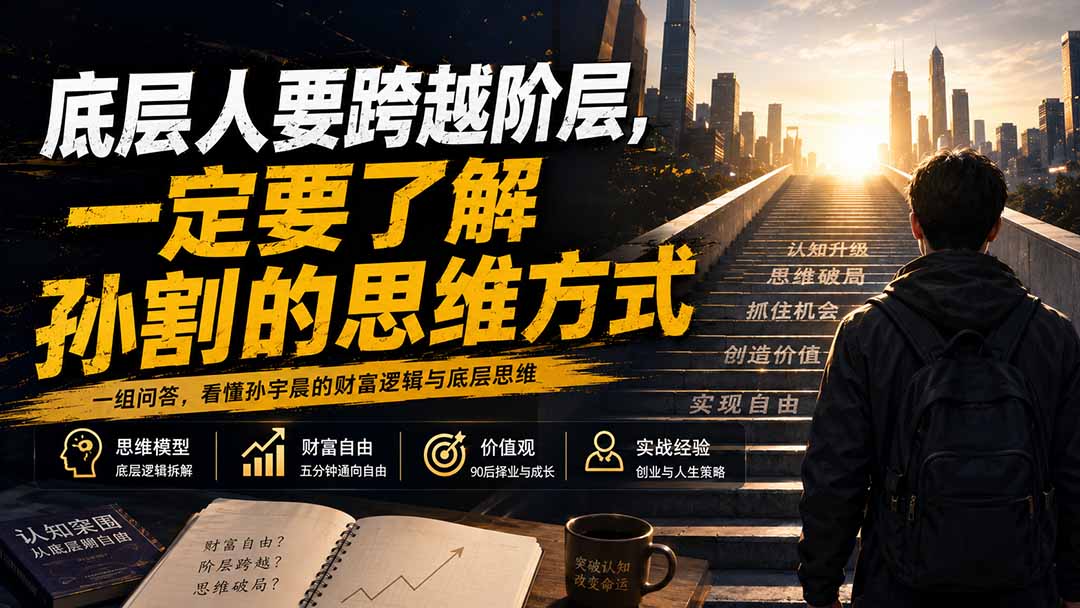 （20040期）付费文章：底层人要跨越阶层，一定要了解孙割的思维方式-悟空知识星球