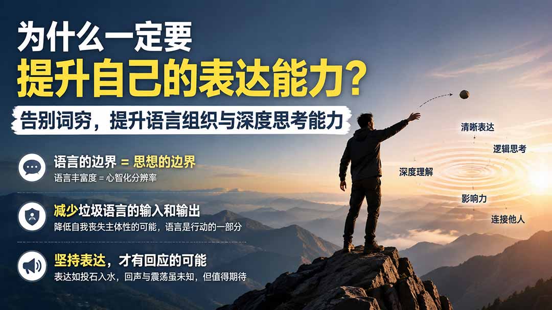 （20070期）付费文章：为什么一定要提升自己的表达能力？告别词穷，提升语言组织与深度思考能力-悟空知识星球
