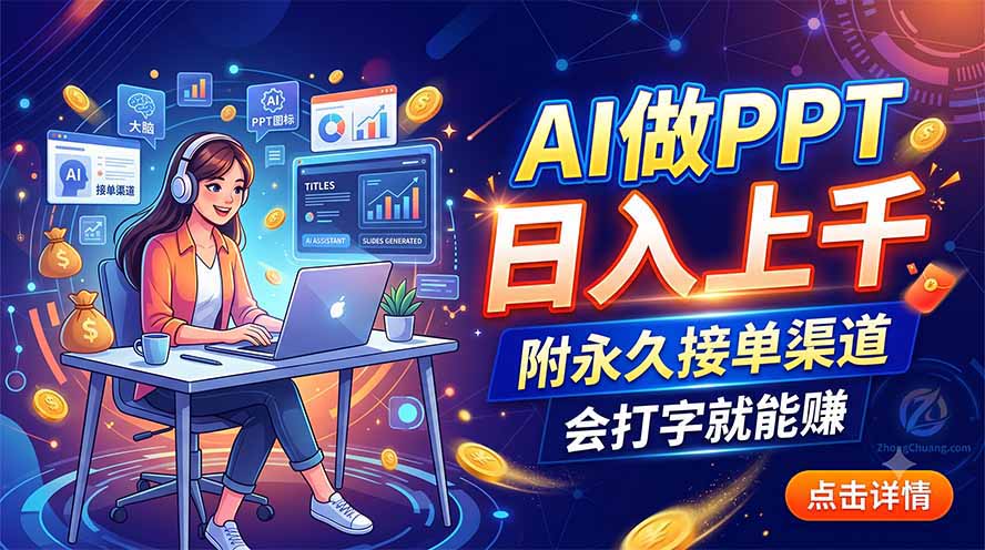（19644期）AI做PPT日入上千，附永久接单渠道，会打字就能赚-悟空知识星球