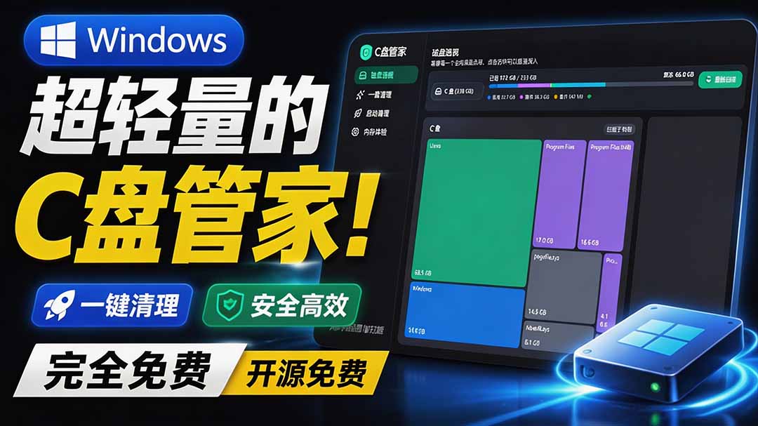 （19750期）Windows 超轻量的C盘管家！超级有特点，支持磁盘分析及清理提醒，2M大小体积，完全免费 C盘管家-悟空知识星球