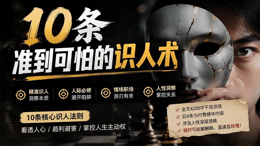 （19751期）付费文章：分享10条准到可怕的识人术术，希望能帮到大家。-悟空知识星球