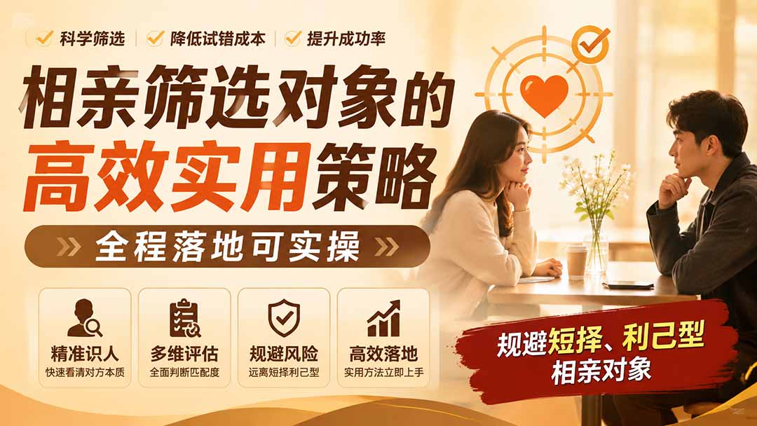 (19727期) 付费文章:相亲筛选对象的高效实用策略,全程落地可实操,规避短择、利己型相亲对象-悟空知识星球